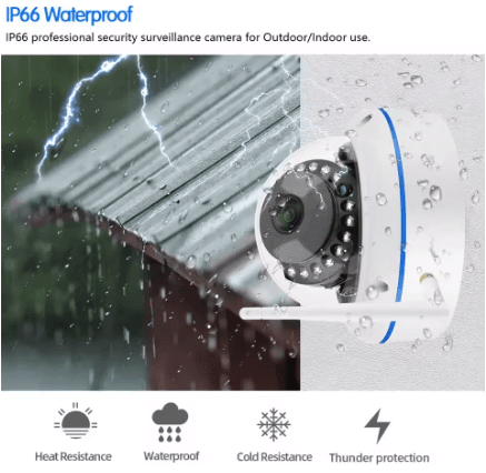 Caméra dôme intelligente PL285 sous la pluie : protection IP66 contre la poussière et l'eau