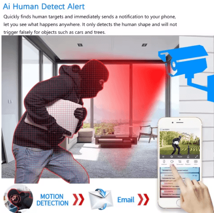 Détection intelligente de personnes avec une notification sur le téléphone