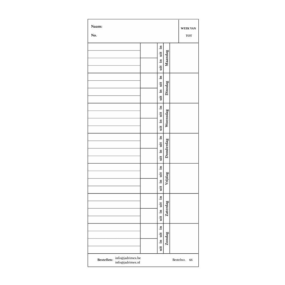 Carte de pointage 66